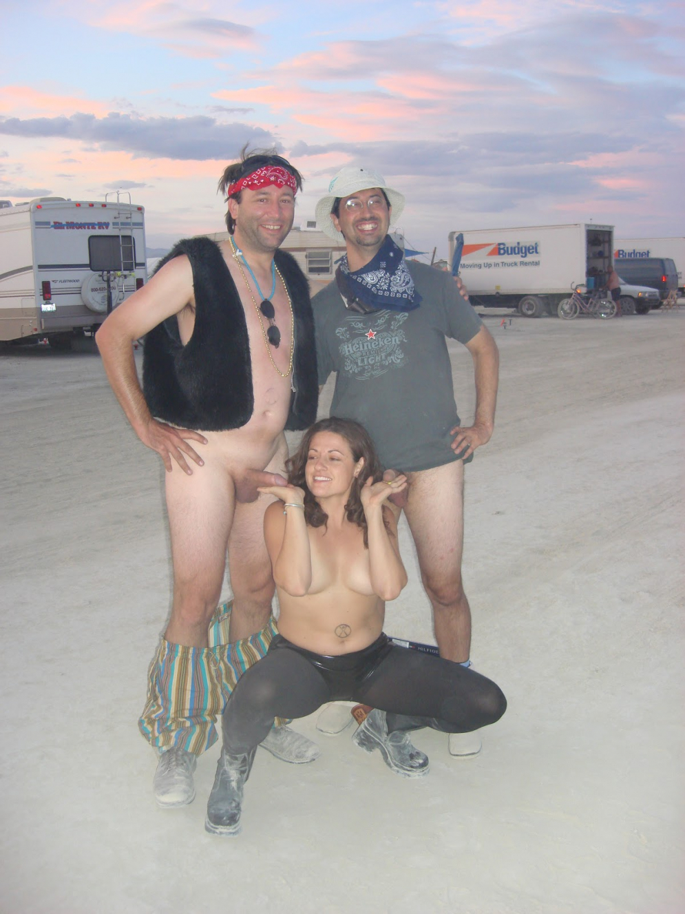 Naked guys at the Burning Man festival