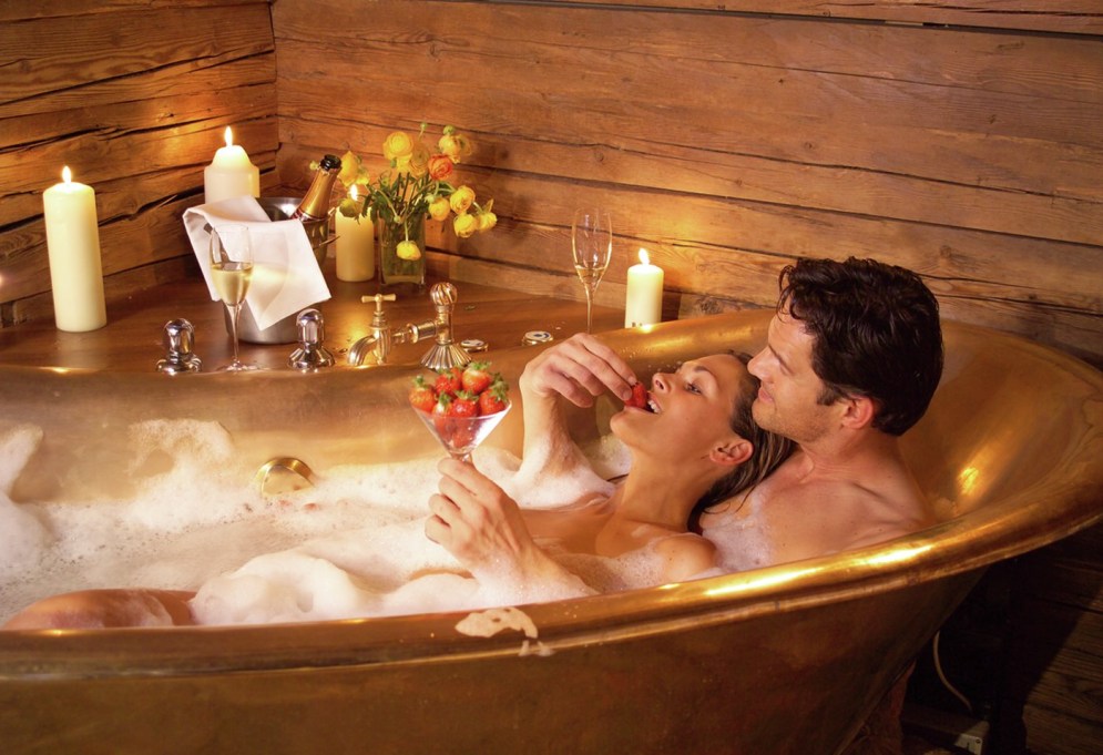 Romantic in the bathroom