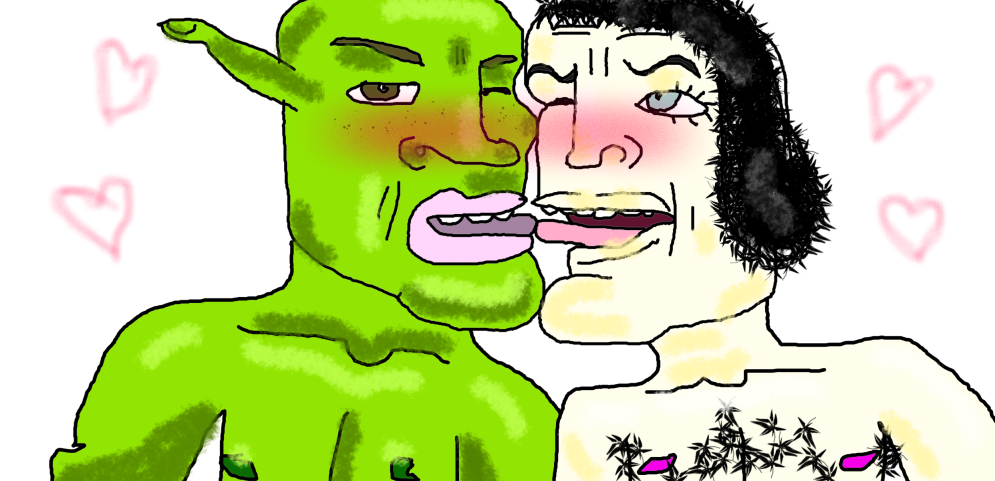 Naked characters cartoon Shrek