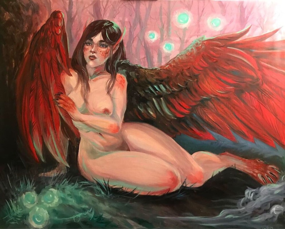 Gamayun bird is naked